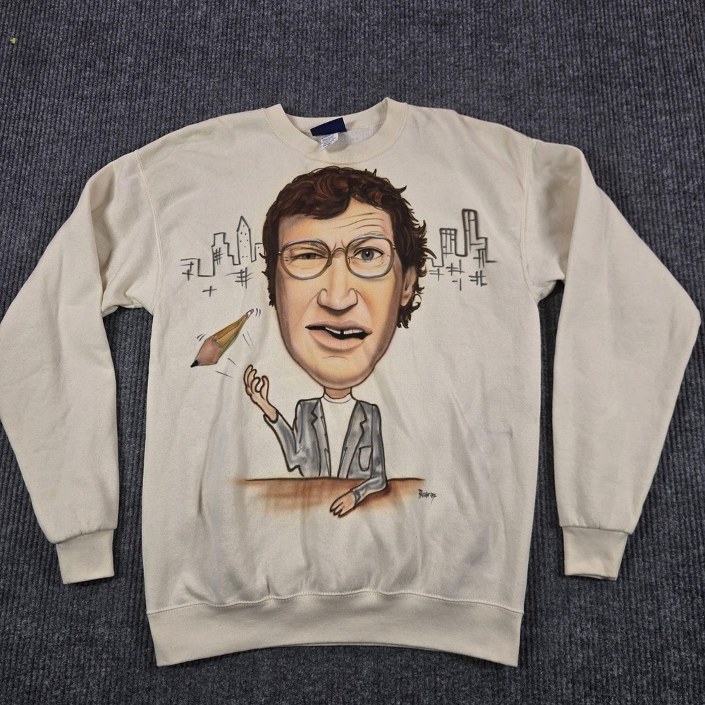 VTG Letterman Sweatshirt Mens Large Airspray Caricature New‎ York Street Art USA